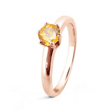 yellow sapphire rose gold ashes ring