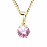 pink sapphire and ashes gold pendant