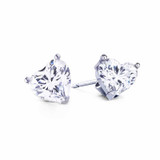white sapphire heart memorial earrings