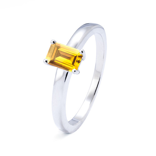 emerald cut yellow sapphire gemstone ashes ring