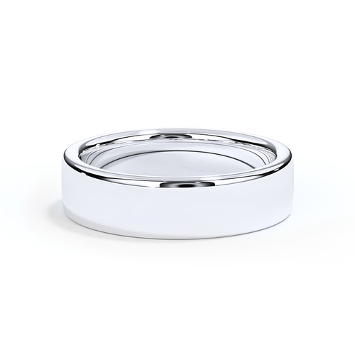 Ashes Ring In White Gold, Slight Court Style Band