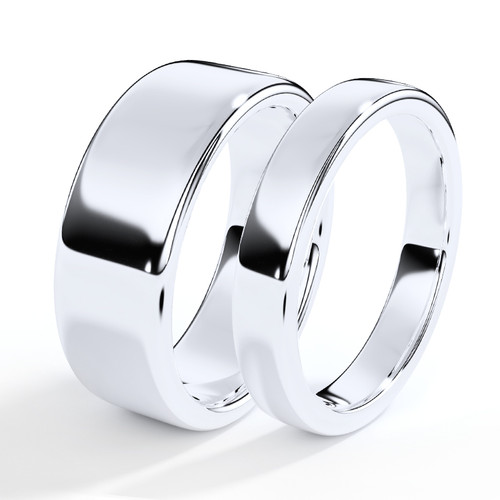 Slight Court Profile Memorial Ashes Rings in Sterling Silver