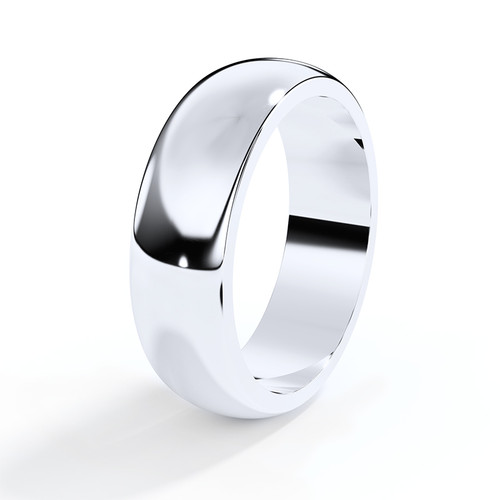 white gold 6mm mens d shaped wedding band with ashes 