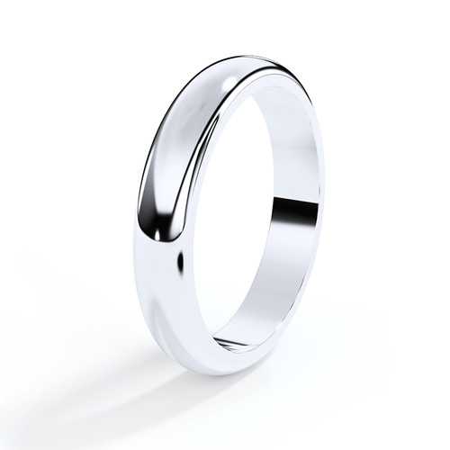 platinum wedding memorial band in 3mm d-shape for ashes or hair