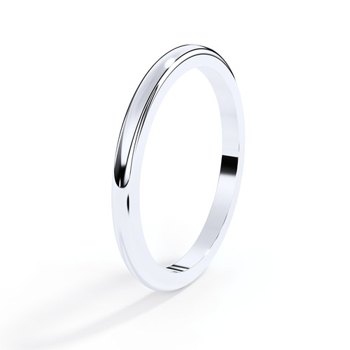 D-Shaped Stacking Memorial Ring in Silver