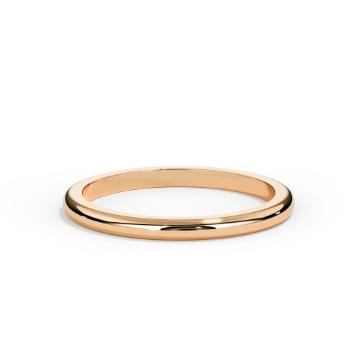 D-shaped Stacking 2mm Ashes Memorial Ring in Rose Gold