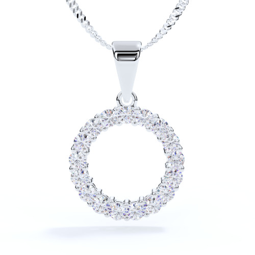Diamond Open Halo Ashes Chamber Pendant in White Gold
