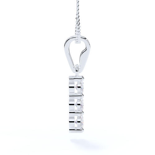 Side View of Silver Mini Diamond Drop Pendant for Ashes