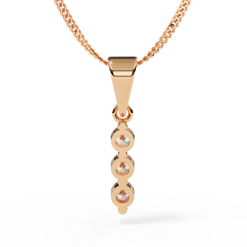 Rose Gold Mini Drop Ashes Diamond Pendant from Behind