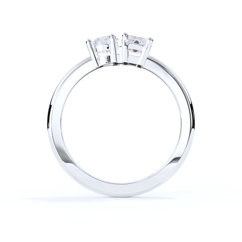 White Gold Two Stones Ashes Memorial Ring