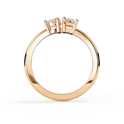 Rose Gold Pear and Emerald Cut Diamond Ring for Memorial Ashes
