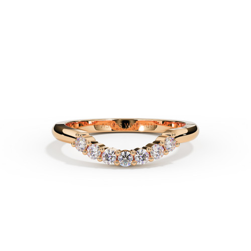 Diamond Wishbone Rose Gold Ring for Ashes