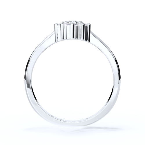 Flower Diamond Design White Gold Memorial Ring