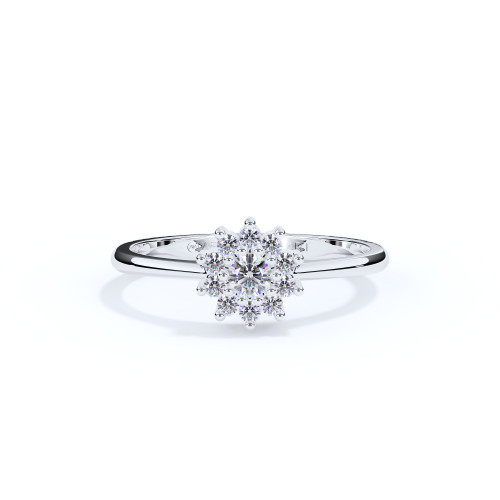 Flower Diamond Ashes Ring in Silver