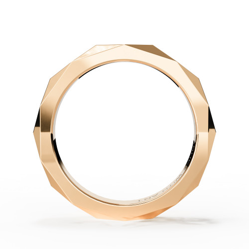 Faceted Rose Gold Ashes Band Ring