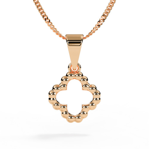 Rose Gold Beaded Clover Ashes Necklace Pendant