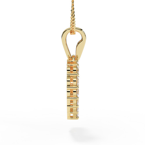 Ashes or Hair Yellow Gold Diamond Heart Necklace