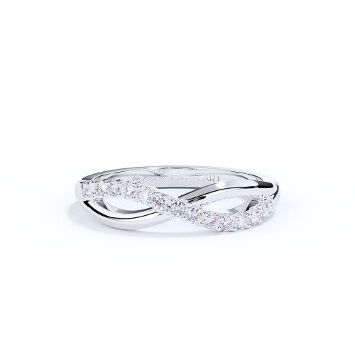 Crossover Infinity Diamond Design Ashes Ring in White Gold