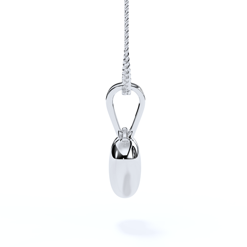 white gold heart pendant for ashes or hair memorial