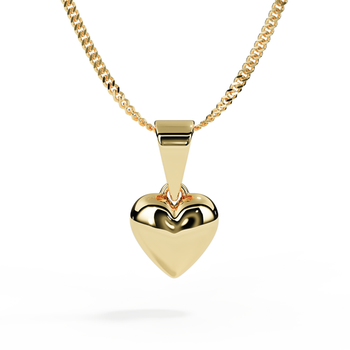 cremation ashes yellow gold heart pendant