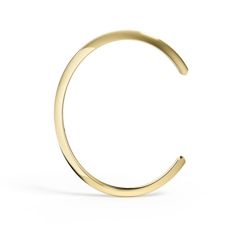Yellow Gold Ashes Bangle in Knife Edge Profile