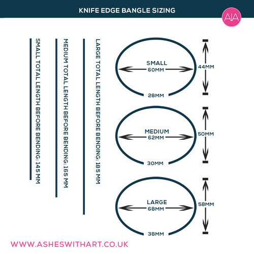 Knife Edge Bangle Size Chart