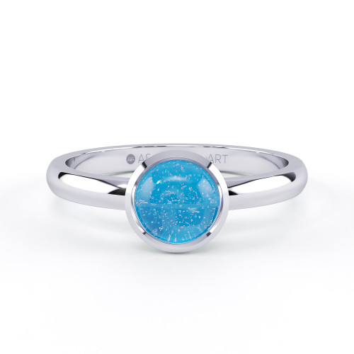 ashes in gemstone sterling silver ring