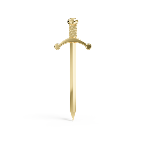 Memorial Sword Kilt Pin in Yellow Gold