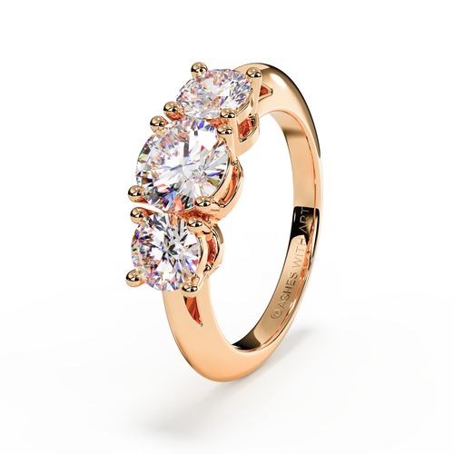 Rose Gold Memorial Engagement Ring with Diamonds