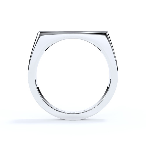 cremation ashes or hair white gold memorial bar rectangle signet ring