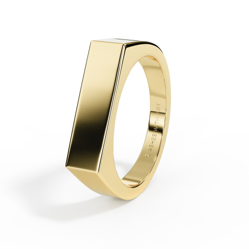 ashes memorial mens rectangle signet ring in solid gold