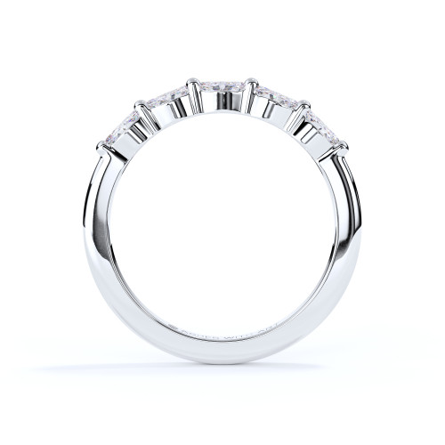 Side profile of the Marquise cut Diamond Eternity Ring in 9ct white gold for ashes or hair.