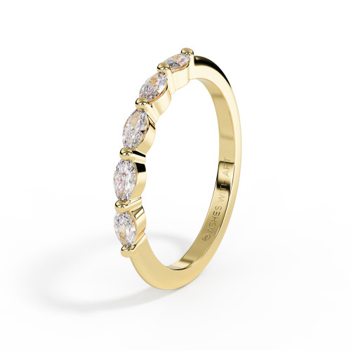 Yellow gold Marquise Eternity Ring with ashes diamonds.