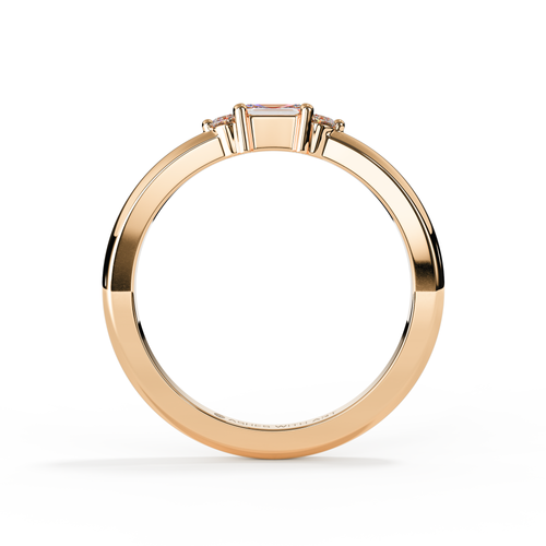 baguette cut in 9ct rose gold for ashes or hair 