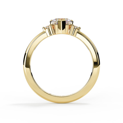 9ct Yellow Gold Ashes or Hair Diamond Heart Ring