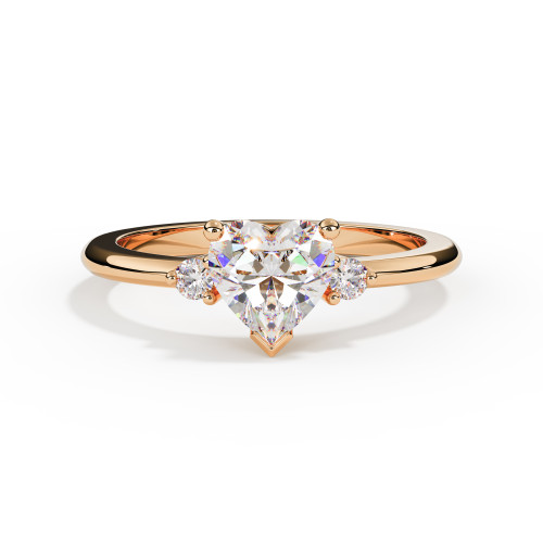 Ashes Memorial Ring in 18ct Rose Gold and Diamond Heart Stone