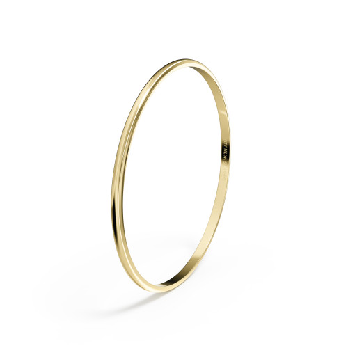 3mm Bangle in Yellow Gold for Ashes or Hair