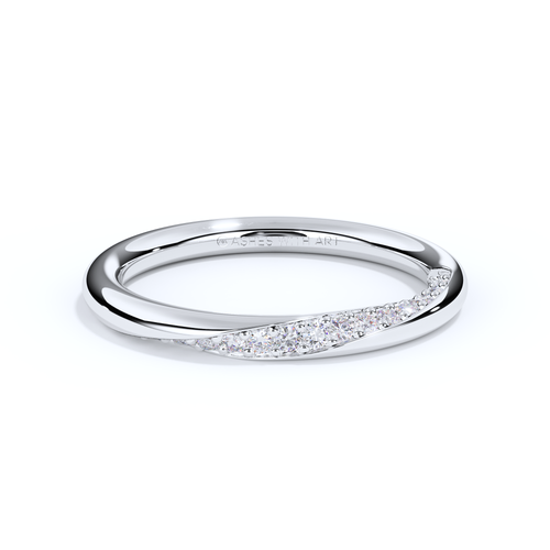 Cremation Jewellery Ring in White Gold with Twisting Ashes Diamonds Eternity Design