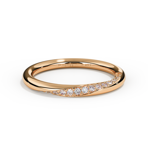 Diamond Eternity Twist Ring in Rose Gold for Ashes or Hair