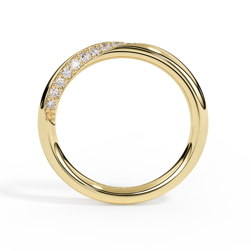 Cremation Diamond Eternity Ring in Yellow Gold Twist Design