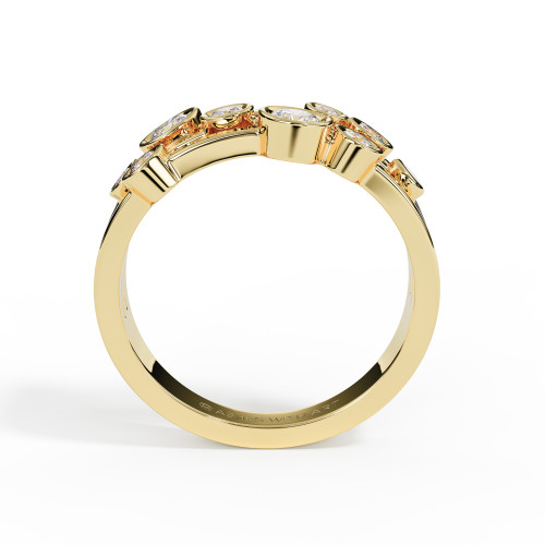 Scatter Raindance Ring with Ashes Diamond in Yellow Gold
