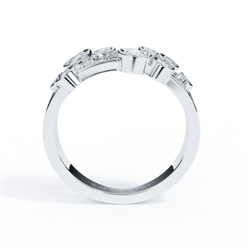 Ashes or Hair White Gold Diamond Droplet Ring