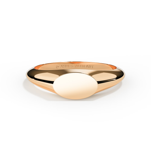 ashes oval signet mini ring in rose gold
