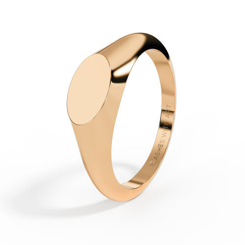 rose gold mini oval signet ashes ring