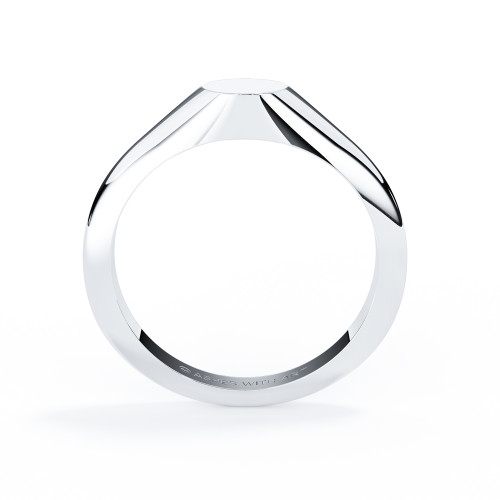 cremation memorial white gold mini signet round ring
