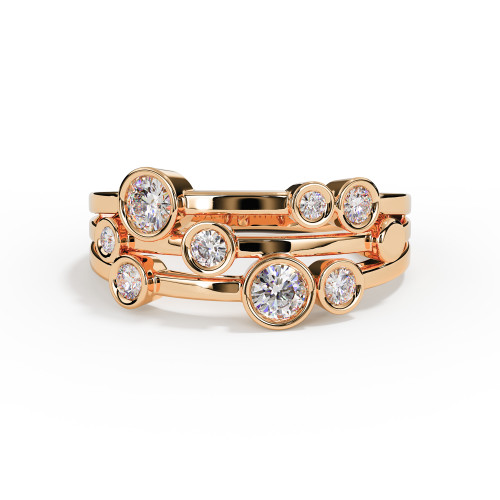 Crystal CZ Design Memorial Ashes Ring in Rose Gold