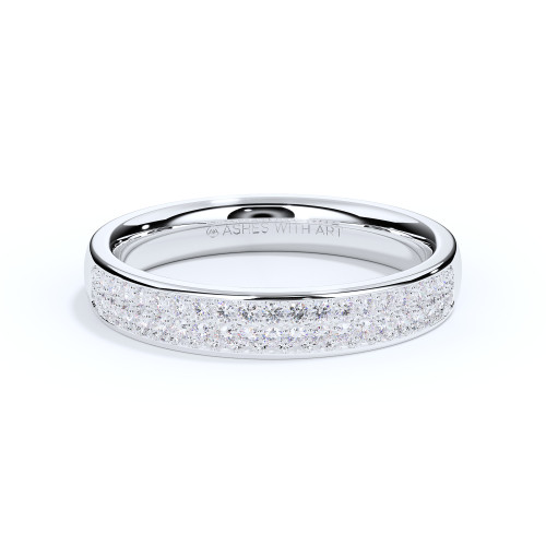 platinum two row diamond eternity ashes or hair ring