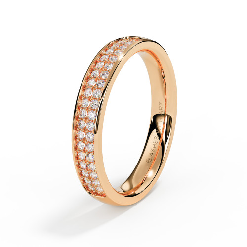 rose gold two row diamond ashes eternity ring