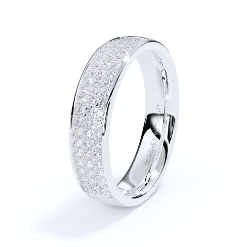 three row diamond ashes eternity ring with exceptional sparkle