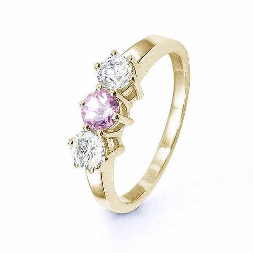 pink and white sapphire rose gold ashes ring